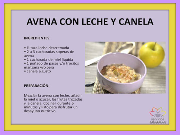 LUNES SALUDABLE CON AVENA PARA UN DESAYUNO DE INVIERNO