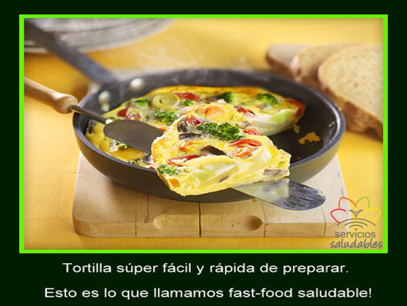 LUNES SALUDABLE CON TORTILLA SÚPER FÁCIL Y RÁPIDA DE PREPARAR