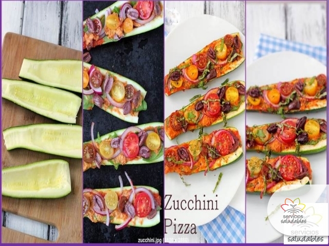 LUNES SALUDABLE DE ZUCCHINIS A LA PIZZA